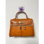 Heavy oil wax thickened vegetable tanned leather Lacas Kelly bag